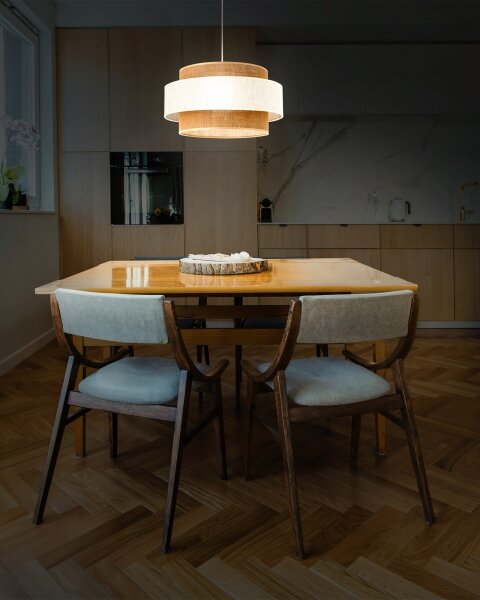Lampadario a sospensione con cavo BOHO 1xE27/60W/230V diam. 40 cm crema/iuta