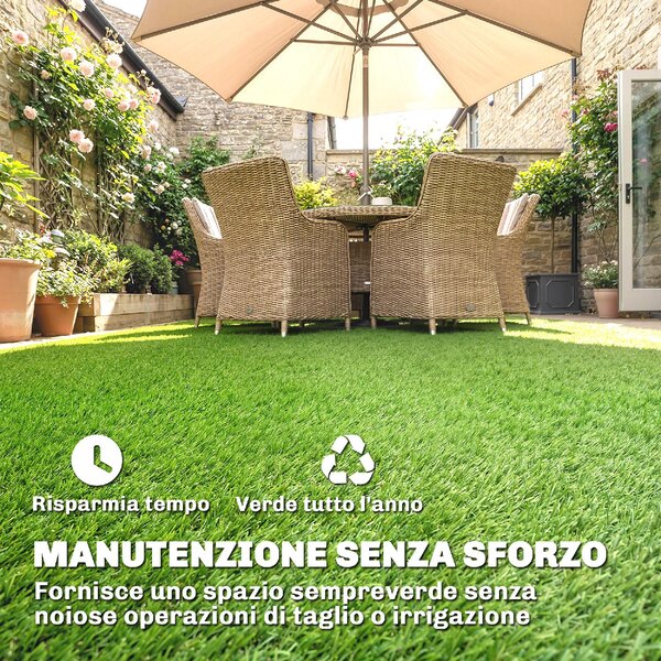 VivaGarden Prato Sintetico Tappeto Erba Finto Artificiale 10 mm 1x4 m colore Verde