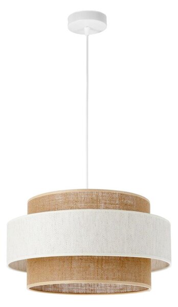 Lampadario a sospensione con cavo BOHO 1xE27/60W/230V diam. 40 cm crema/iuta