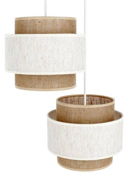 Lampadario sospeso su cavo BOHO 2xE27/60W/230V crema/iuta