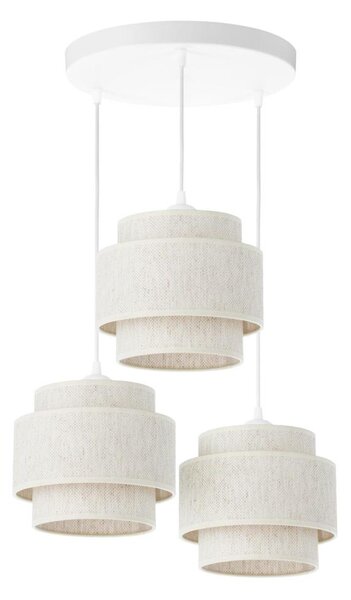 Lampadario a sospensione BOHO con cavo 3xE27/60W/230V bianco