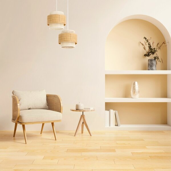 Lampadario sospeso su cavo BOHO 2xE27/60W/230V iuta/crema