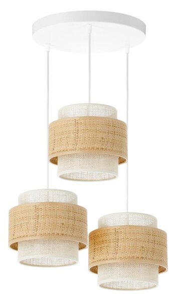Lampadario su cavo BOHO 3xE27/60W/230V iuta/crema