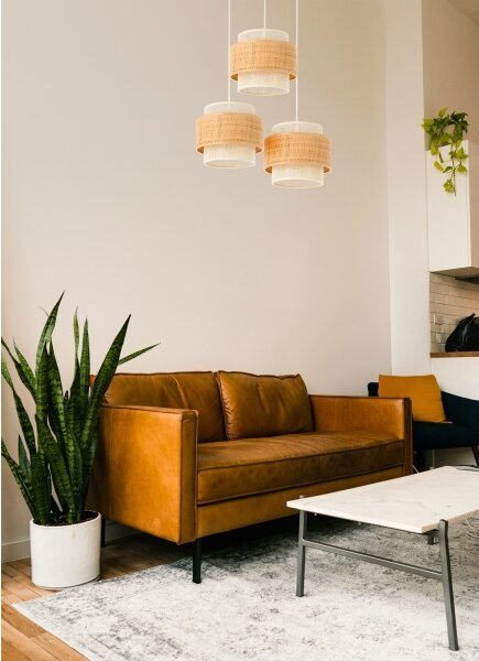 Lampadario su cavo BOHO 3xE27/60W/230V iuta/crema