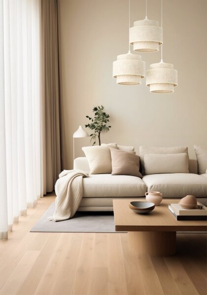Lampadario a sospensione BOHO con cavo 3xE27/60W/230V bianco