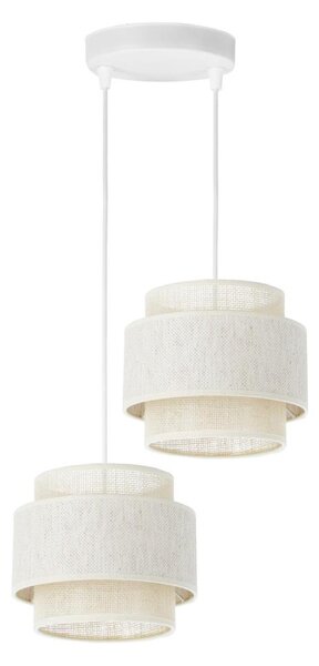 Lampadario a sospensione con cavo BOHO 2xE27/60W/230V crema/iuta