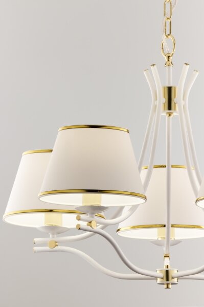 Jupiter 2084 - Lampadario a catena SAMBA 5xE27/15W/230V bianco/oro