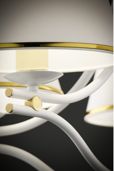Jupiter 2084 - Lampadario a catena SAMBA 5xE27/15W/230V bianco/oro
