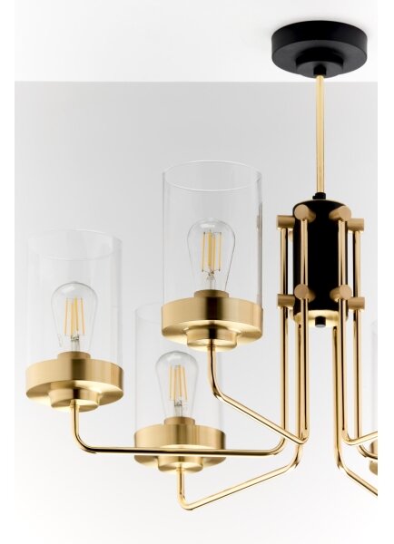 Jupiter 2089 - Lampadario a stelo RAMIREZ 6xE27/15W/230V oro/nero