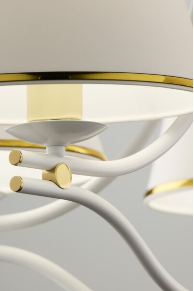 Jupiter 2084 - Lampadario a catena SAMBA 5xE27/15W/230V bianco/oro