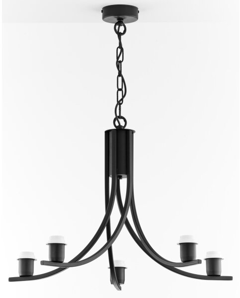 Jupiter 2104 - Lampadario a catena ARTHUR 5xE27/15W/230V bianco/nero/effetto marmo