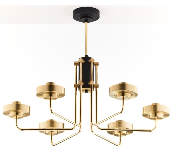 Jupiter 2089 - Lampadario a stelo RAMIREZ 6xE27/15W/230V oro/nero