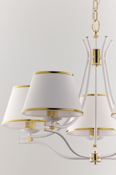 Jupiter 2084 - Lampadario a catena SAMBA 5xE27/15W/230V bianco/oro