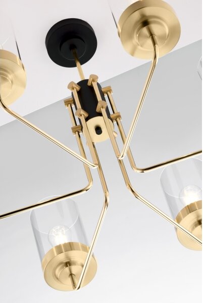 Jupiter 2089 - Lampadario a stelo RAMIREZ 6xE27/15W/230V oro/nero