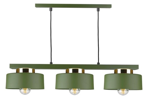 Lampadario a sospensione IGNIA 3xE27/60W/230V verde/oro