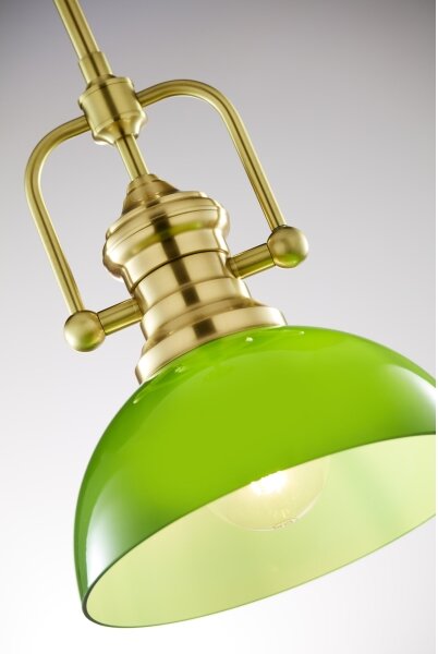Jupiter 2073 - Lampada a sospensione su asta PLATINO 1xE27/15W/230V verde/oro