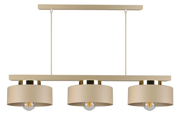 Lampadario a cavo IGNIA 3xE27/60W/230V beige/oro