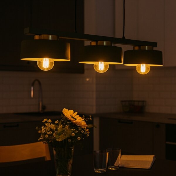 Lampadario a sospensione IGNIA 3xE27/60W/230V verde/oro
