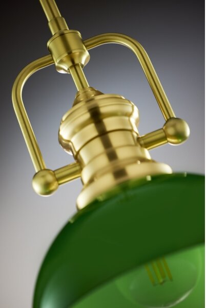 Jupiter 2073 - Lampada a sospensione su asta PLATINO 1xE27/15W/230V verde/oro