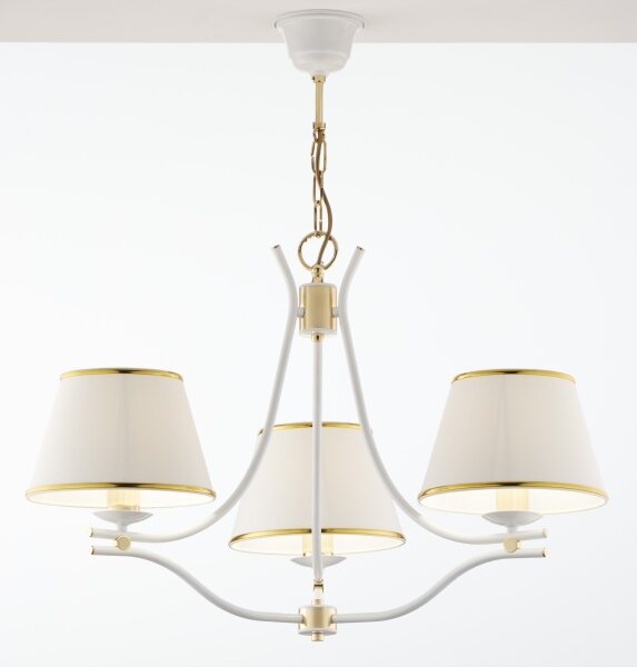Jupiter 2085 - Lampadario a catena SAMBA 3xE27/15W/230V bianco/oro