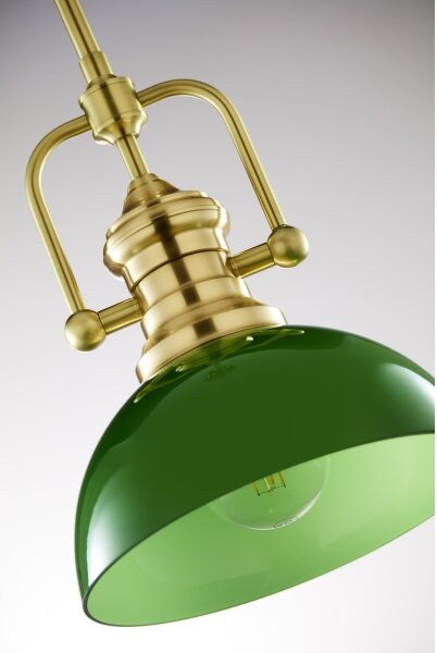 Jupiter 2073 - Lampada a sospensione su asta PLATINO 1xE27/15W/230V verde/oro