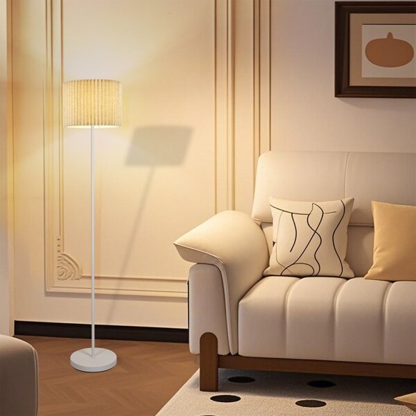 Brilagi - Lampada da terra NORDIC WAVE 1xE27/15W/230V lino/bianco