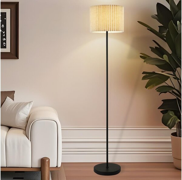 Brilagi - Lampada da terra NORDIC WAVE 1xE27/15W/230V lino/nero
