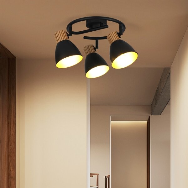 Brilagi - Faretto ODENSE 3xE14/10W/230V legno/nero