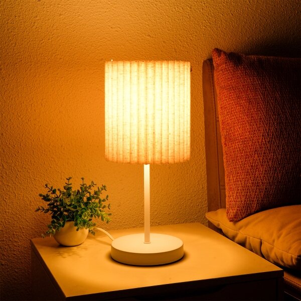 Brilagi - Lampada da tavolo NORDIC WAVE 1xE27/15W/230V lino/bianco