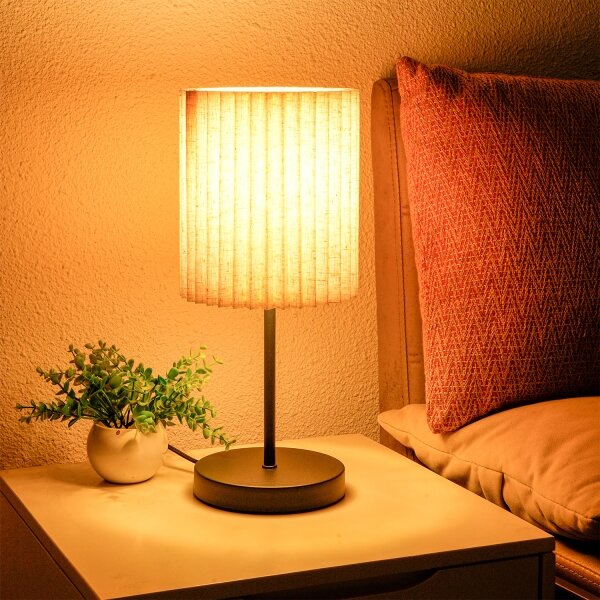 Brilagi - Lampada da tavolo NORDIC WAVE 1xE27/15W/230V lino/nero