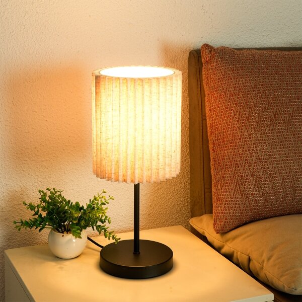 Brilagi - Lampada da tavolo NORDIC WAVE 1xE27/15W/230V lino/nero