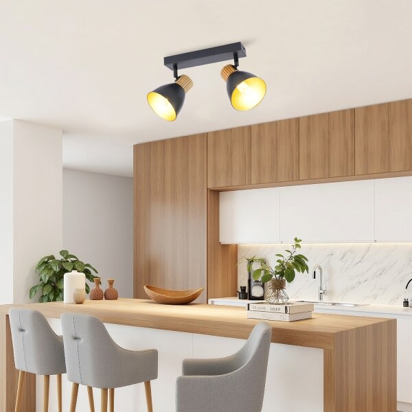 Brilagi - Faretto ODENSE 2xE14/10W/230V legno/nero