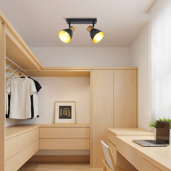Brilagi - Faretto ODENSE 2xE14/10W/230V legno/nero