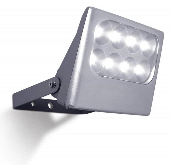 Lutec Lampada da esterno a LED, faretto, argento, IP54, 24 W