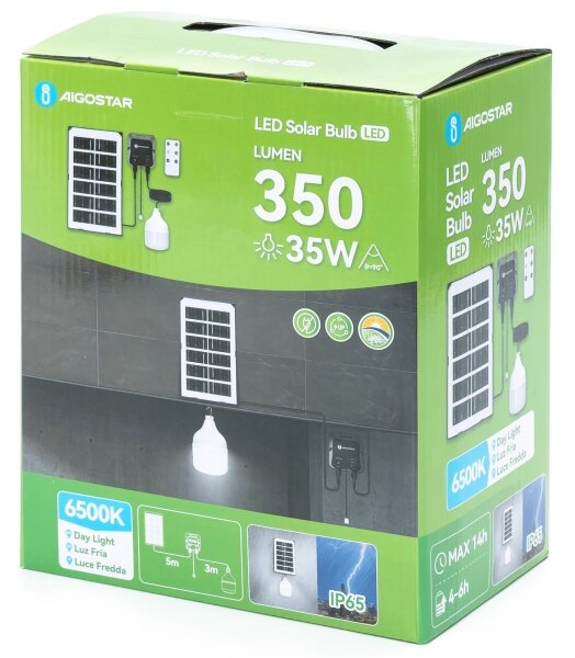 Aigostar - Lampadario solare LED LED/35W/12V 3000 mAh 6500K diametro 10 cm