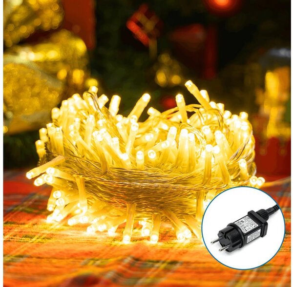 Aigostar - Catena LED natalizia da esterno 150xLED/8 funzioni 18m IP44 bianco caldo