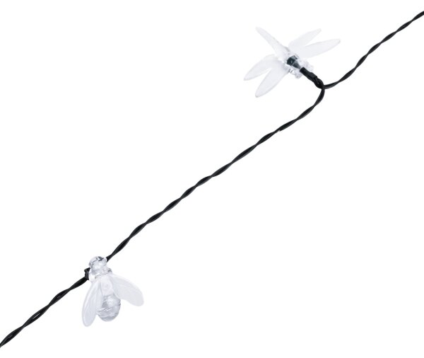 Aigostar - Catena luminosa decorativa solare a LED, 50 LED / 8 funzioni, 10 m, 800 mAh, IP65, bianco freddo