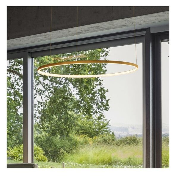 Ideal Lux - Lampadario LED sospeso su cavo ORACLE SLIM LED/83W/230V 4000K diam. 150 cm oro