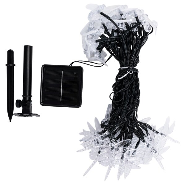 Aigostar - Catena luminosa decorativa solare a LED, 50 LED / 8 funzioni, 10 m, 800 mAh, IP65, bianco freddo