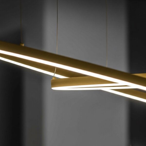 Ideal Lux - Lampadario LED sospeso su cavo ORACLE SLIM LED/83W/230V 4000K diam. 150 cm oro
