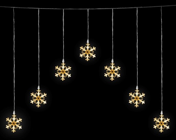 Aigostar - Catena luminosa LED da esterno 84xLED/230V 1,2x1m IP44, bianco caldo, fiocchi di neve