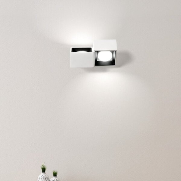 Applique moderna sforzin illuminazione nasso quadrata ap2 t523 t524 gx53 led gesso alluminio - Sforzin Illuminazione