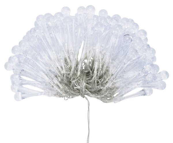 Aigostar - LED catena luminosa natalizia per esterni 100xLED/8 funzioni 3xAA 10m IP44 bianco caldo a goccia