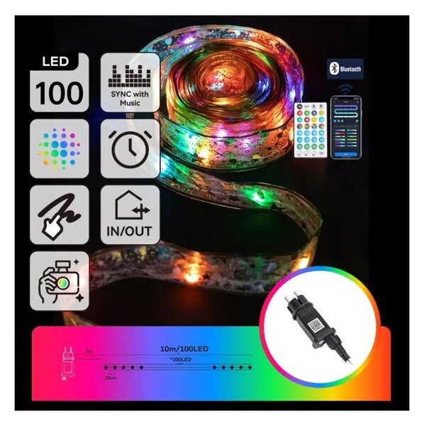 Aigostar - Catena luminosa LED RGBICW da esterno 100xLED/10W/230V 10m IP44 + telecomando