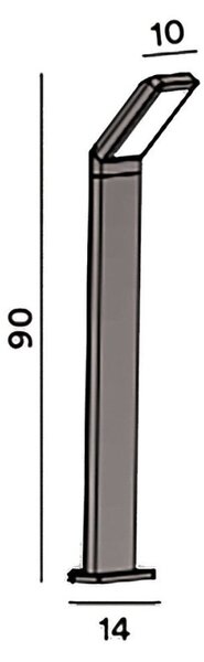 Lampioncino esterno ip65 perenz path 8340 gc lc 12w led 3000k 1050lm metallo alluminio grigio cemento - Perenz