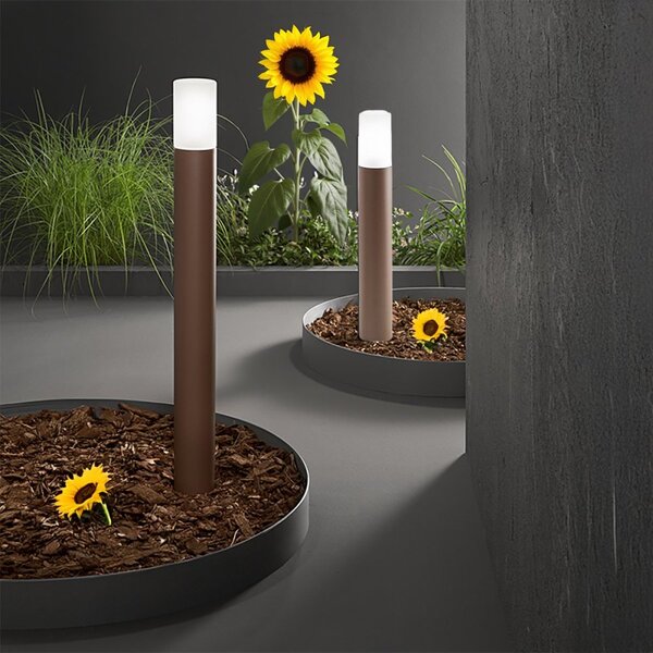 Lampioncino esterno ip54 perenz lampo 8356 e e27 led metallo alluminio corten opaco vetro - Perenz