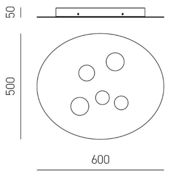 Plafoniera moderna gea luce luna pm flupb2 gx53 led alluminio metacrilato - Gea Luce