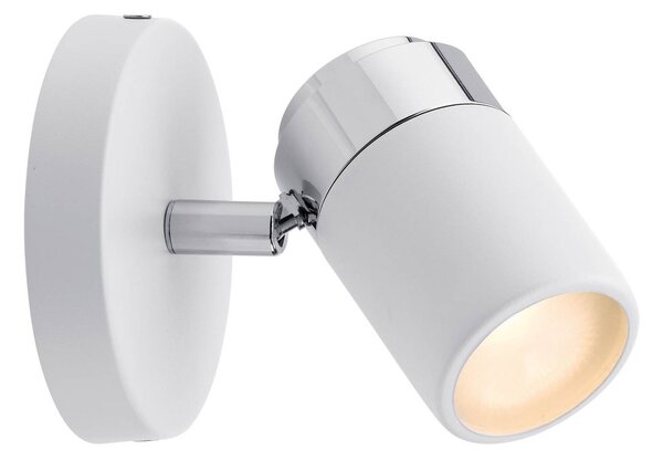 Paulmann Zyli spot da parete bianco/cromo 1 luce, dimmerabile, Bianco / Opale, Soggiorno / Sala da pranzo, Metallo, Moderno