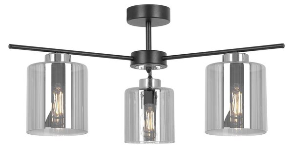Lampada a sospensione LUNA nero-grafite-argento 3xE27x20W metallo dim.: 29x57x57 cm IP20 Kaja
