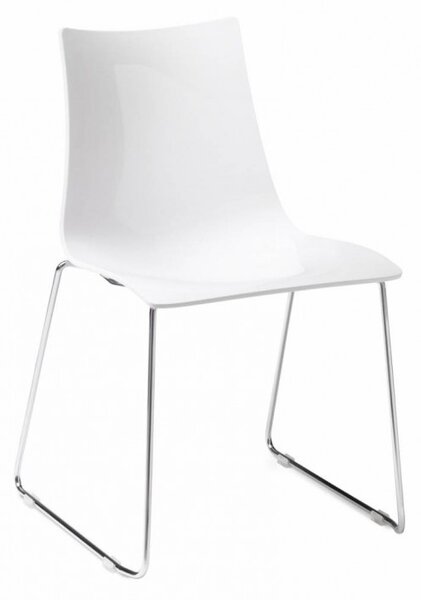 Set da 2 sedie zebra antishock a slitta policarbonato made in italy scab design bianco 310